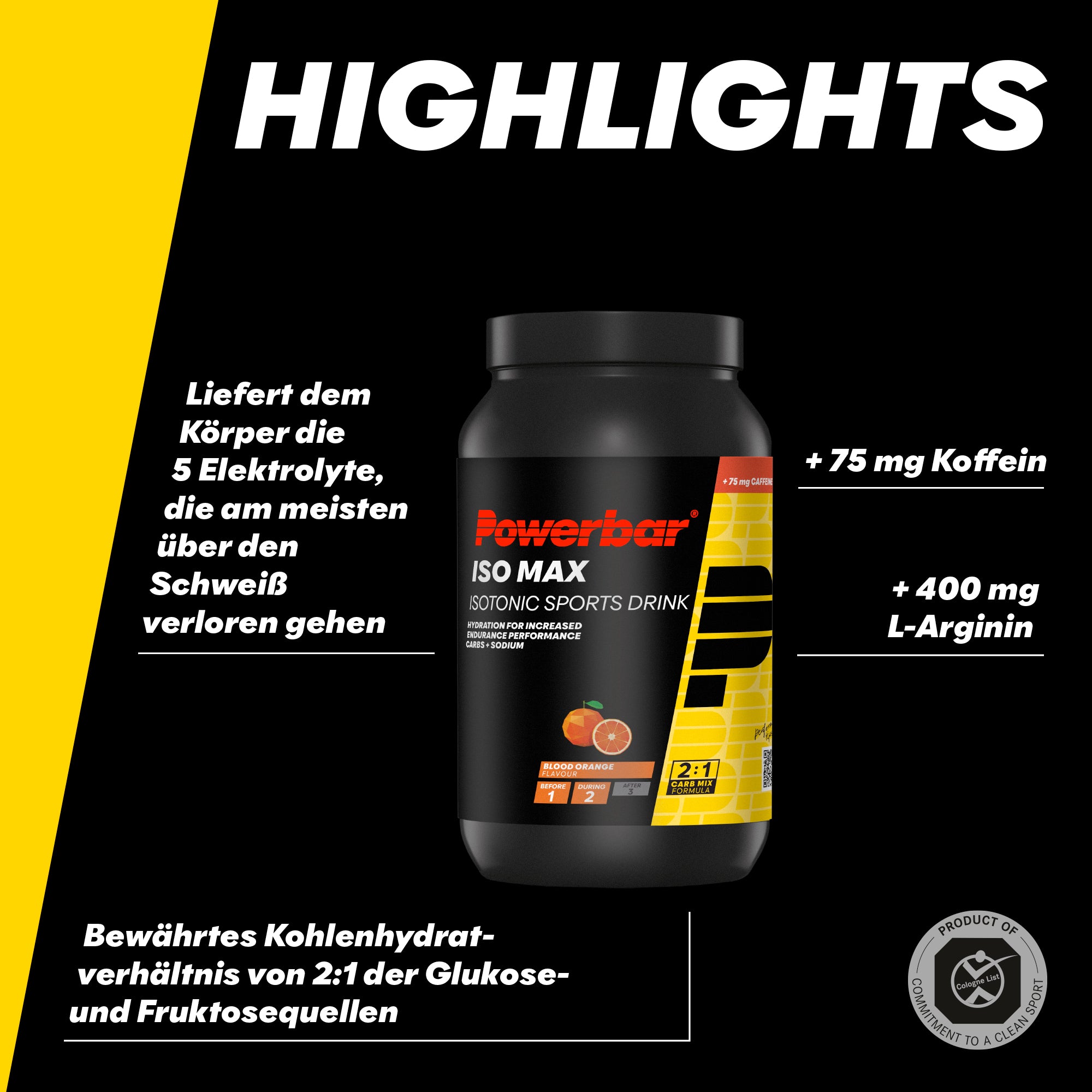 highlight image for ISOMAX - 1 Box  (1 x 1200g) Blood Orange (+Caffeine)