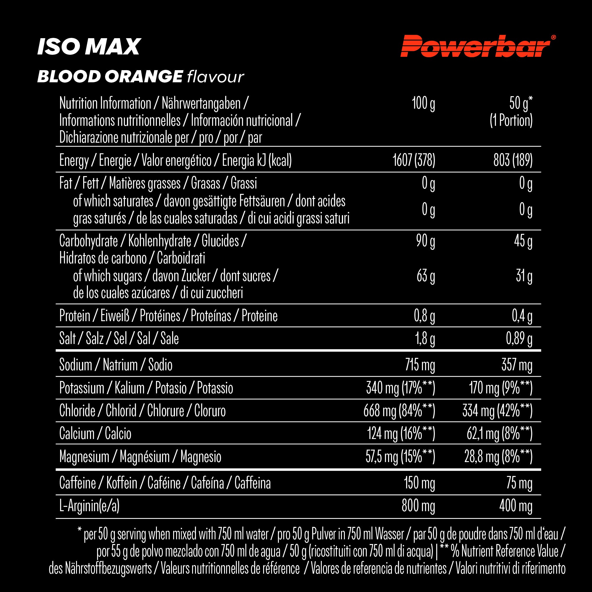nutrition image for ISOMAX - 1 Box  (1 x 1200g) Blood Orange (+Caffeine)