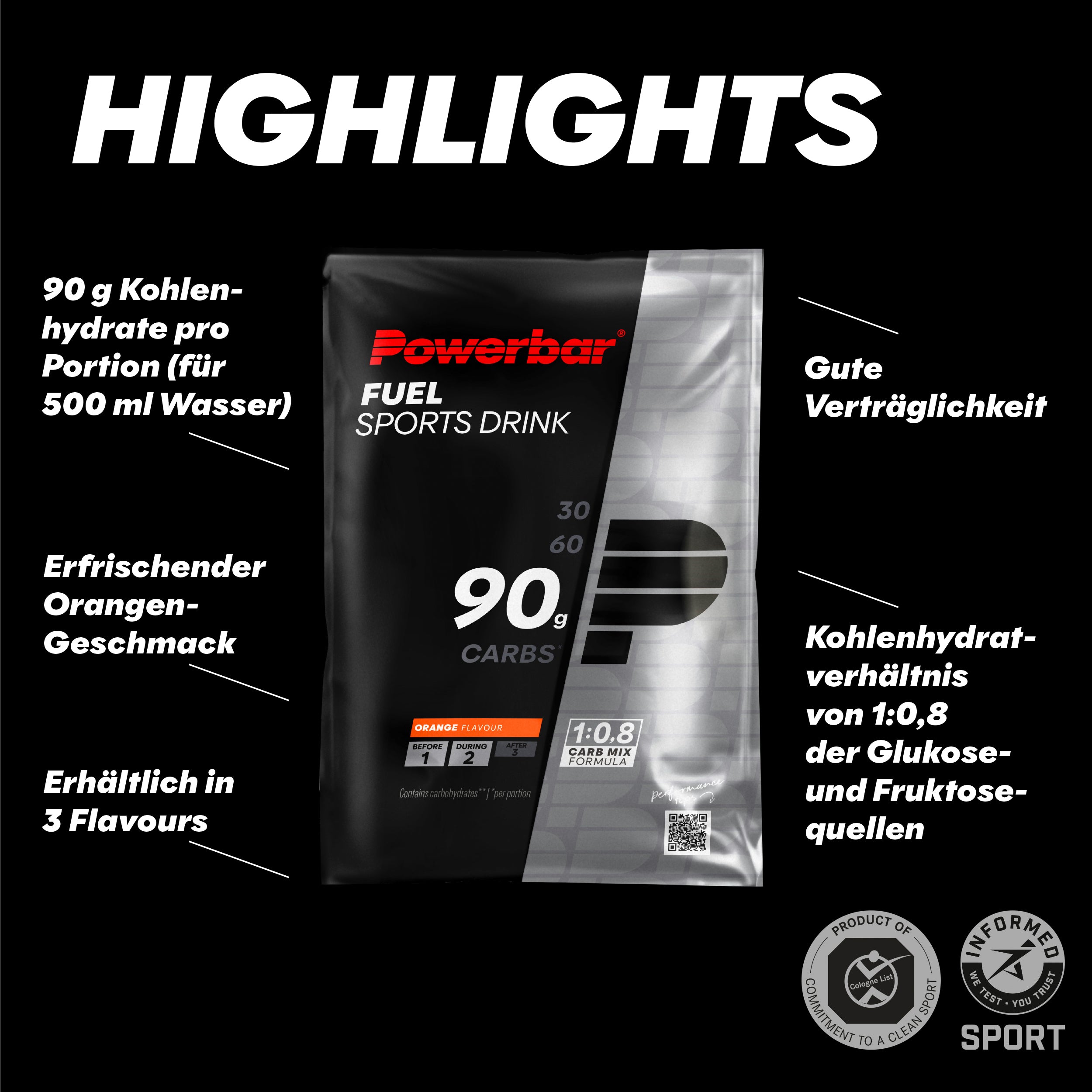 highlight image for Fuel 90 Sports Drink - 10 Sachets (10x94g) Orange